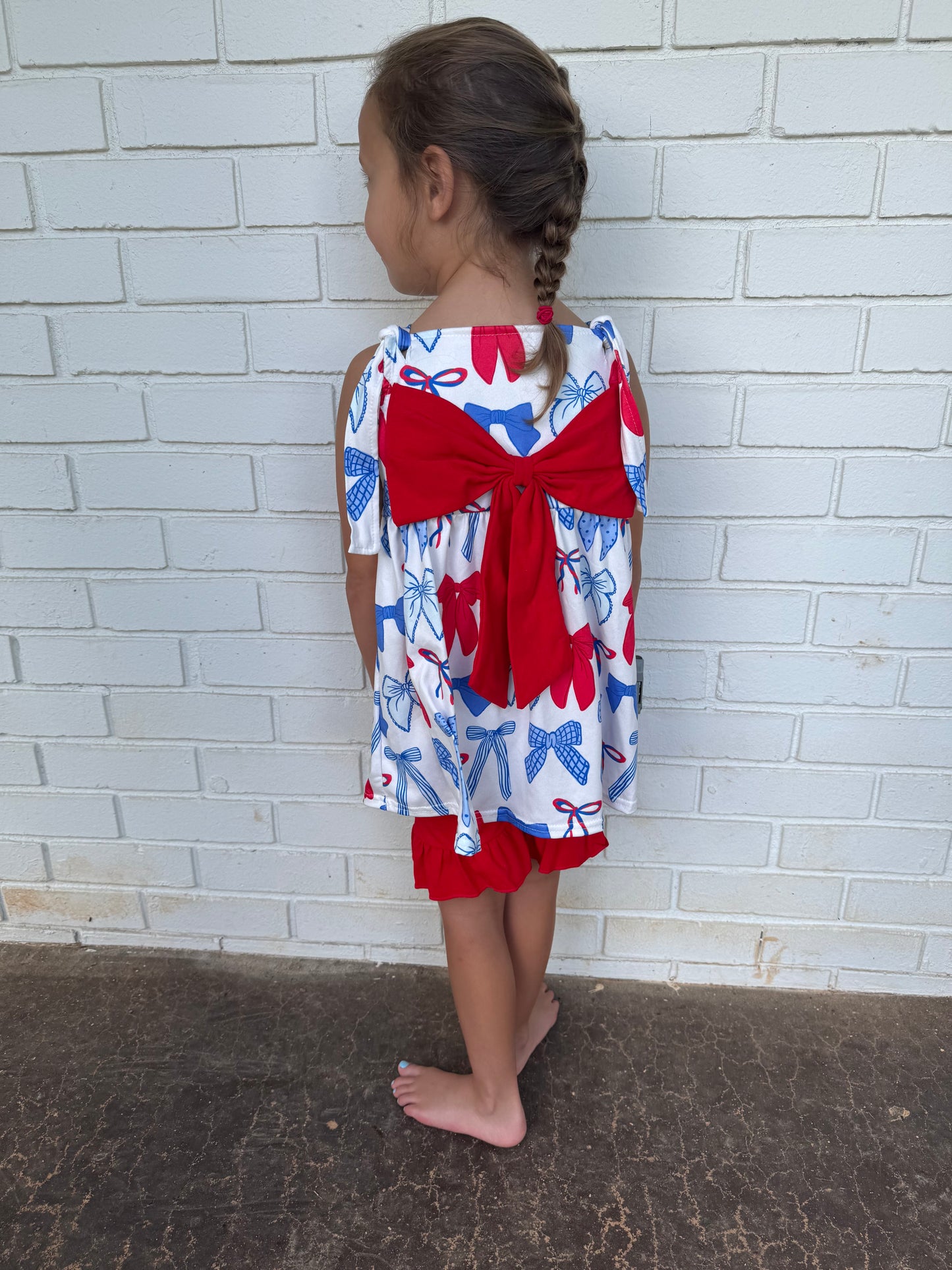 Fourth Of July Bow Short Set