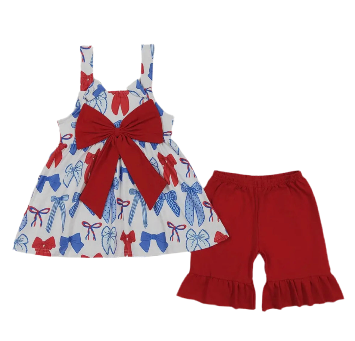 Fourth Of July Bow Short Set