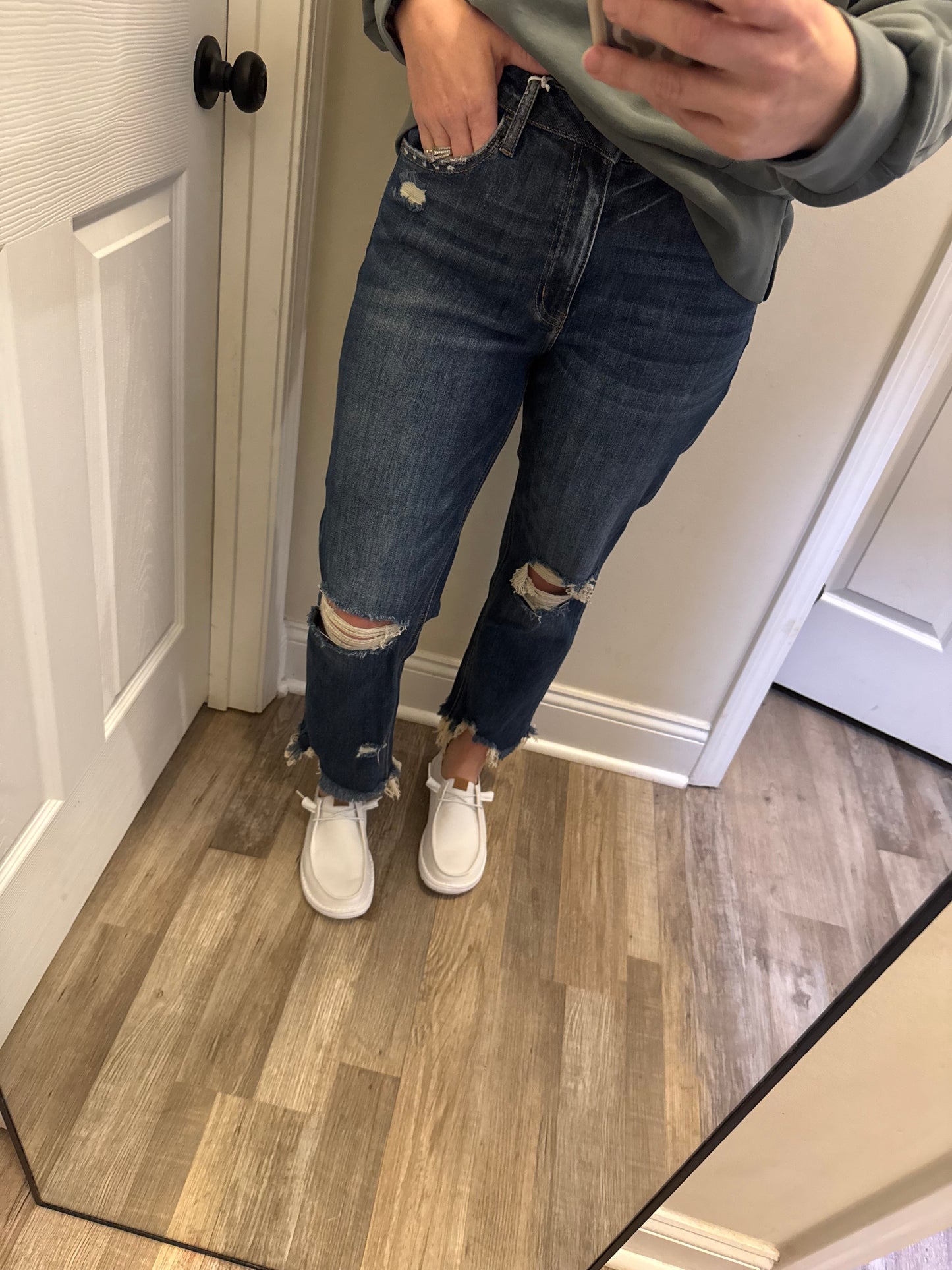 High Rise Crop Straight Jeans Vervet
