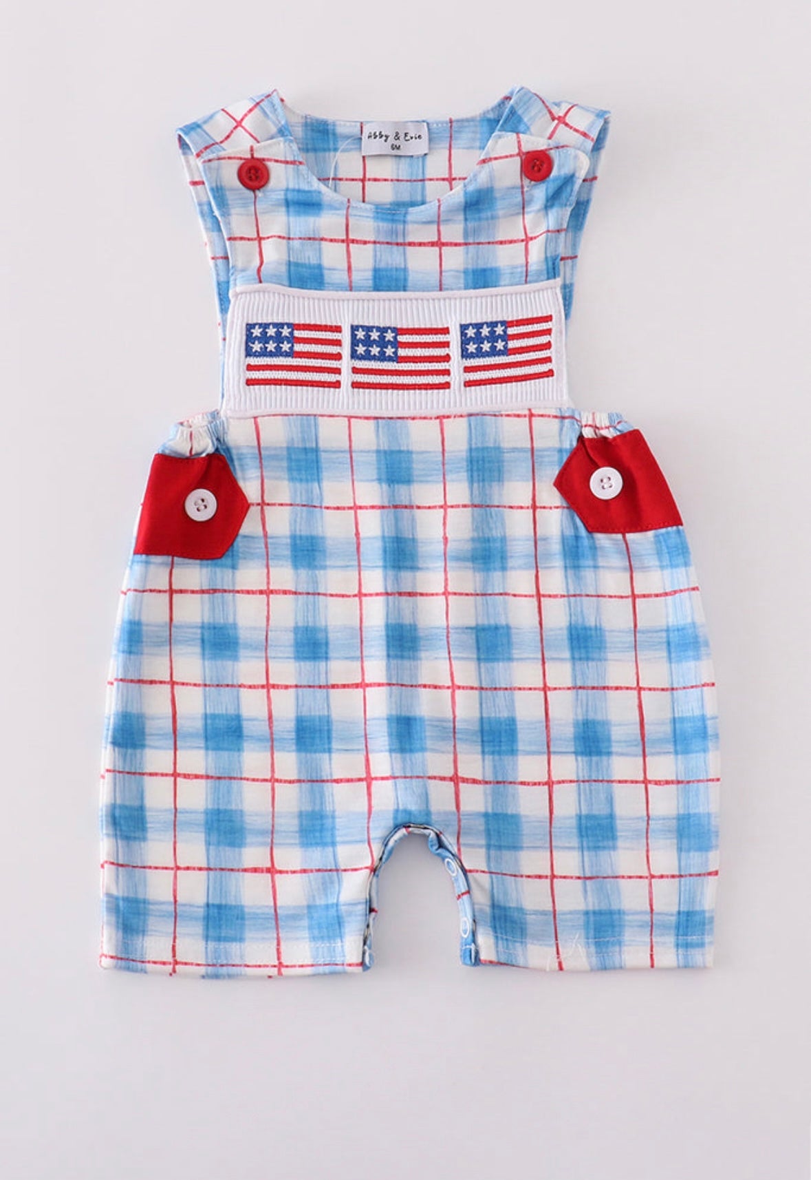 Flag Embroidery Smocked Jon Jon