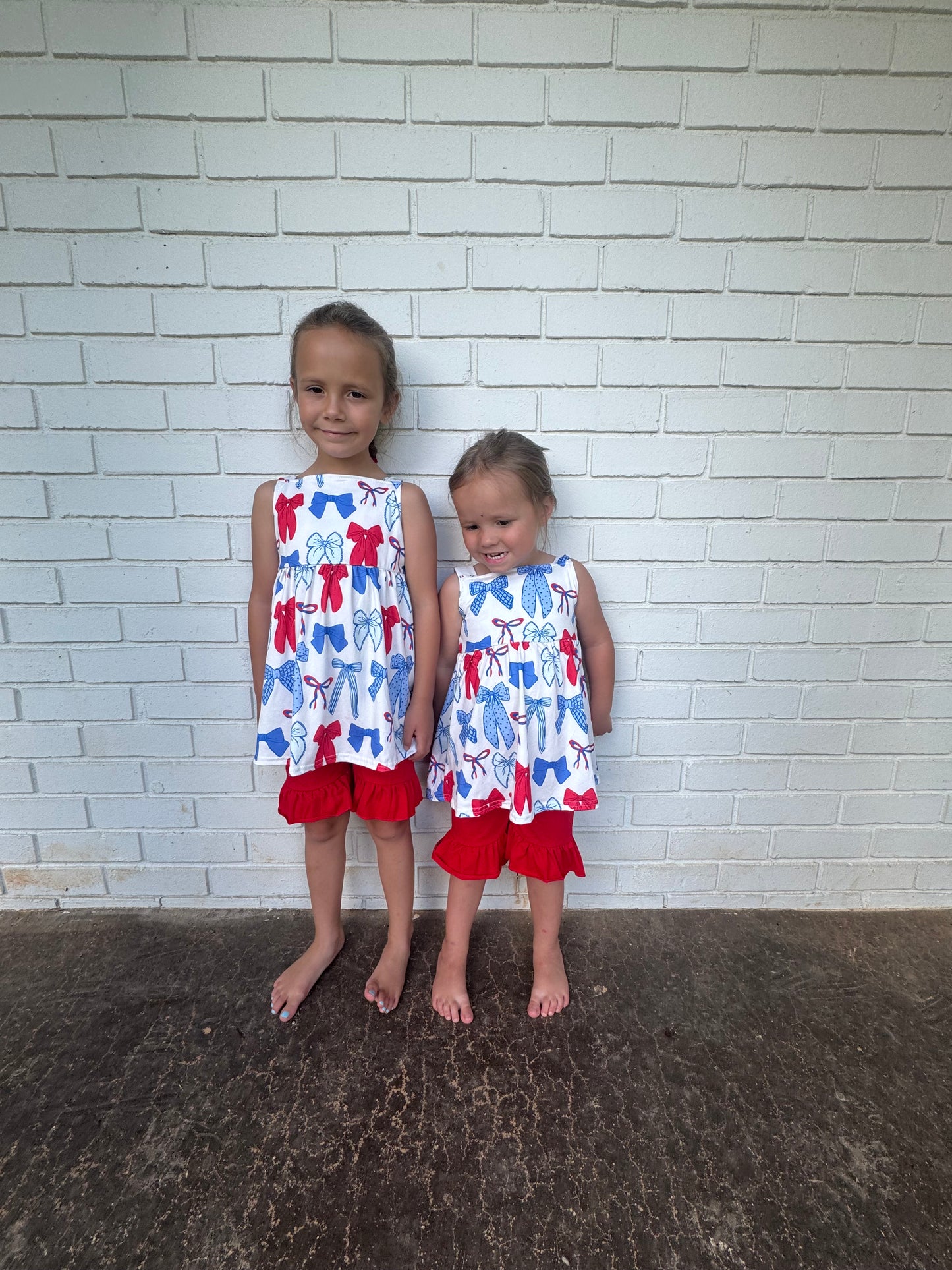 Fourth Of July Bow Short Set