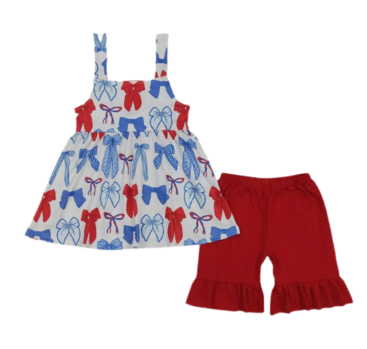 Fourth Of July Bow Short Set