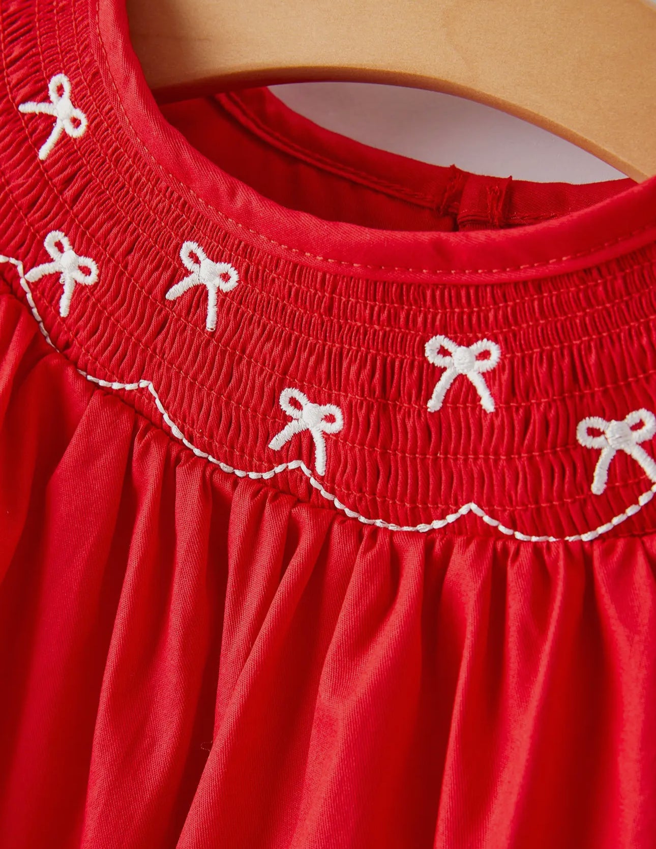 Little Red Bow-tiful Smocked Bubble