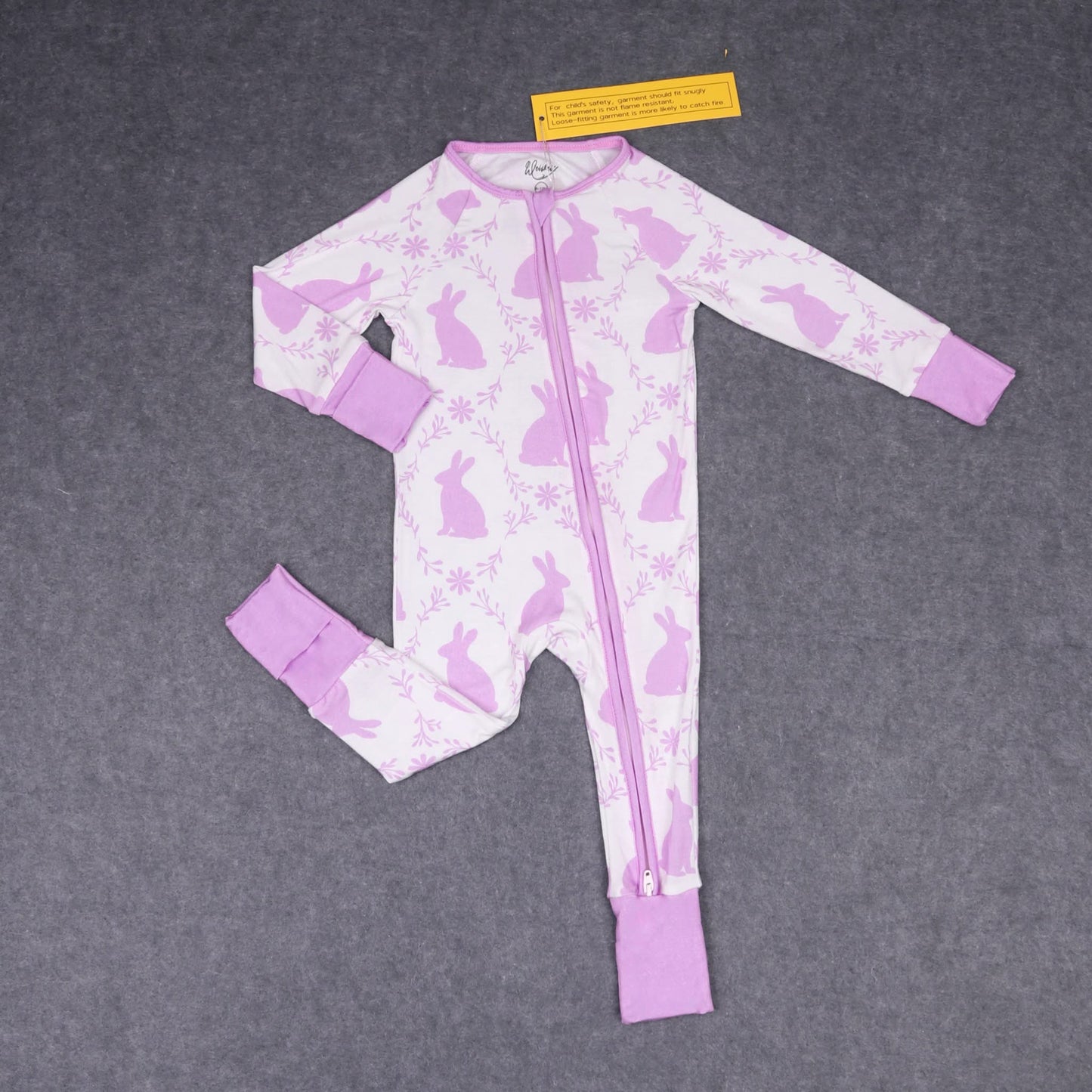 Pink Meadow Bamboo Zipper Pajamas