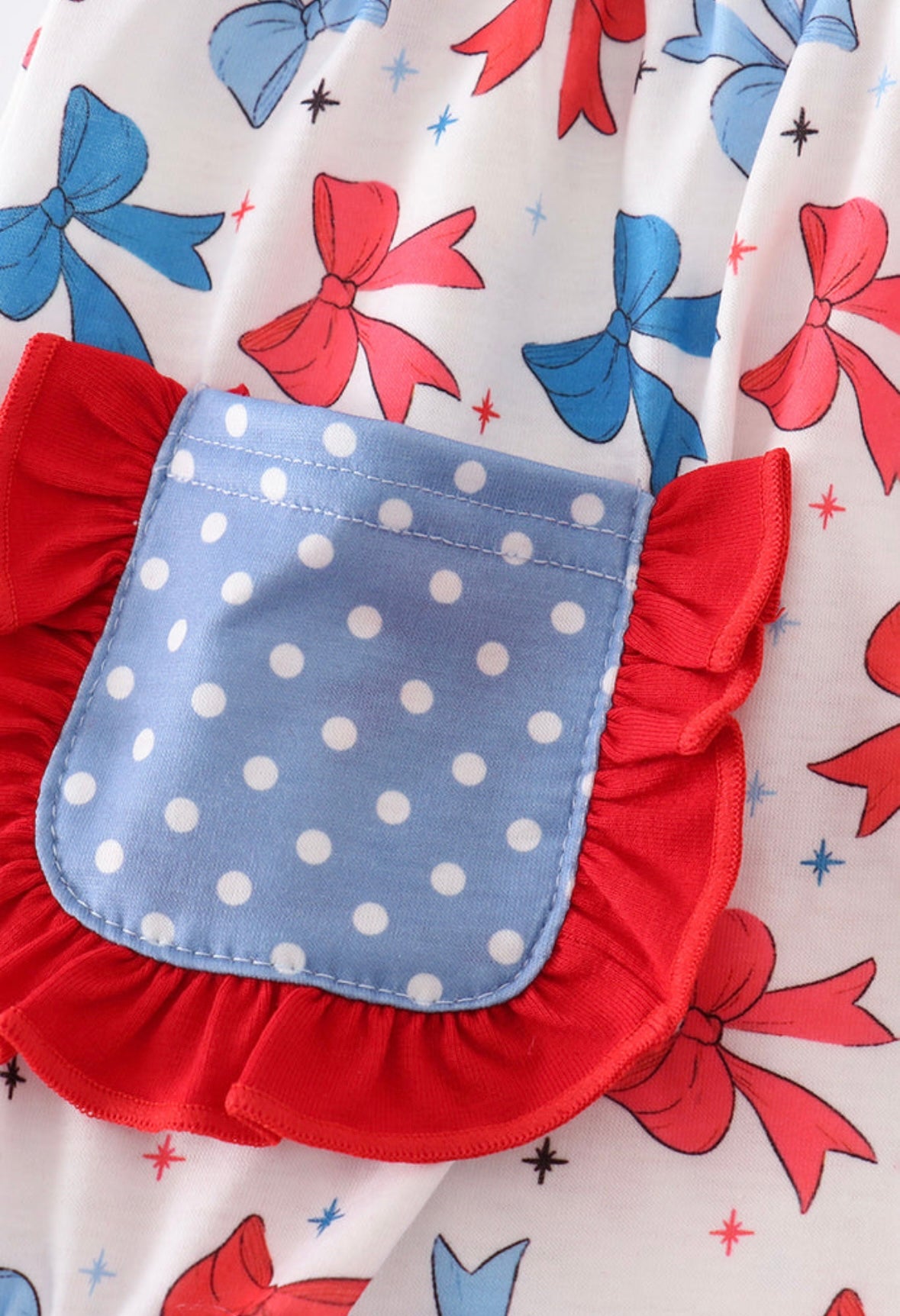 Bow Print Ruffle Bubble
