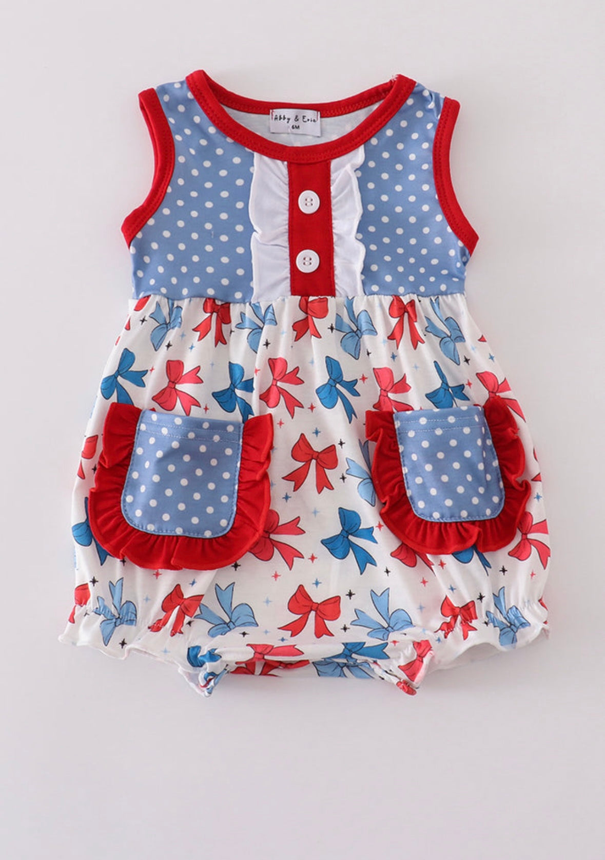 Bow Print Ruffle Bubble