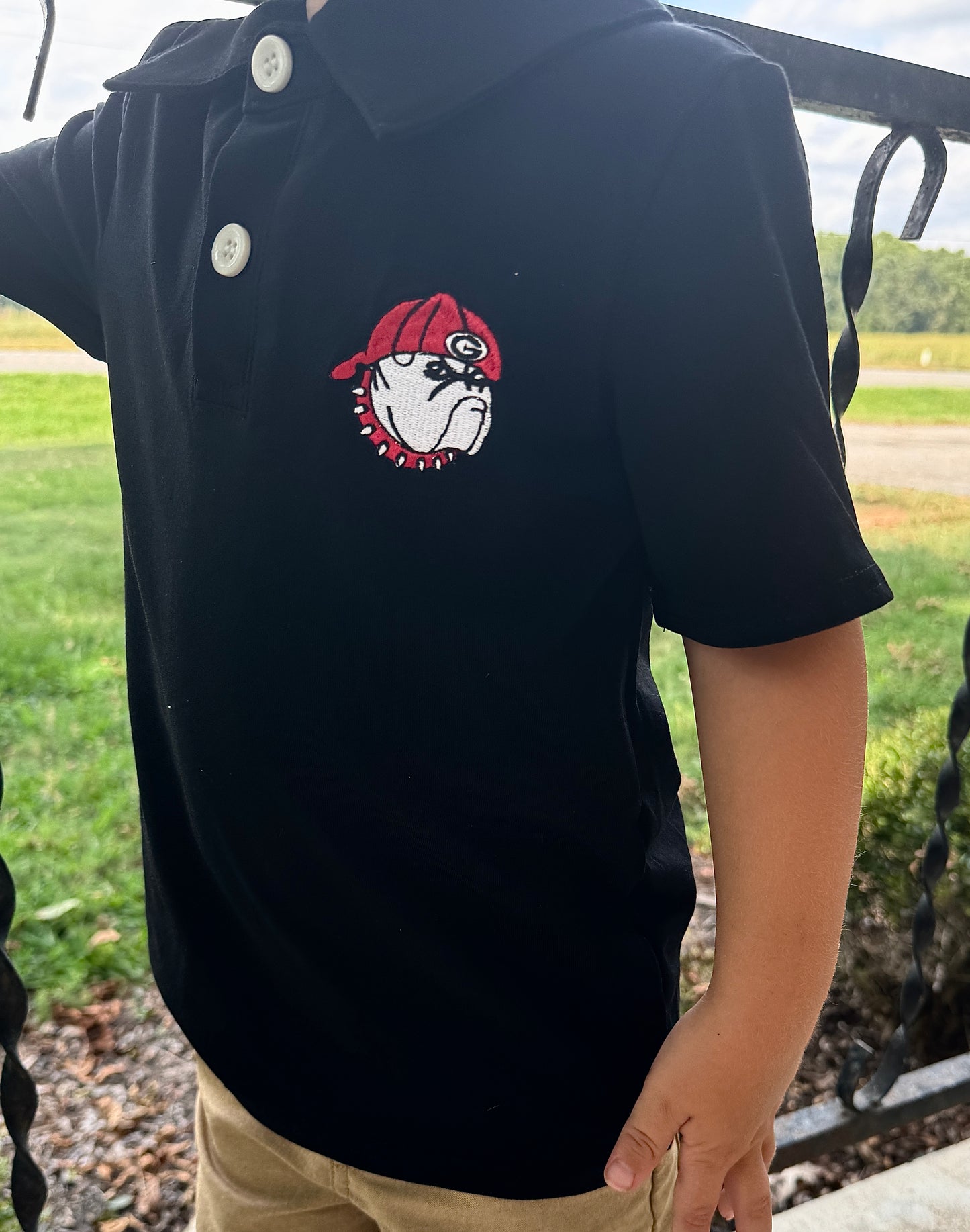 Tailgate Black UGA Polo