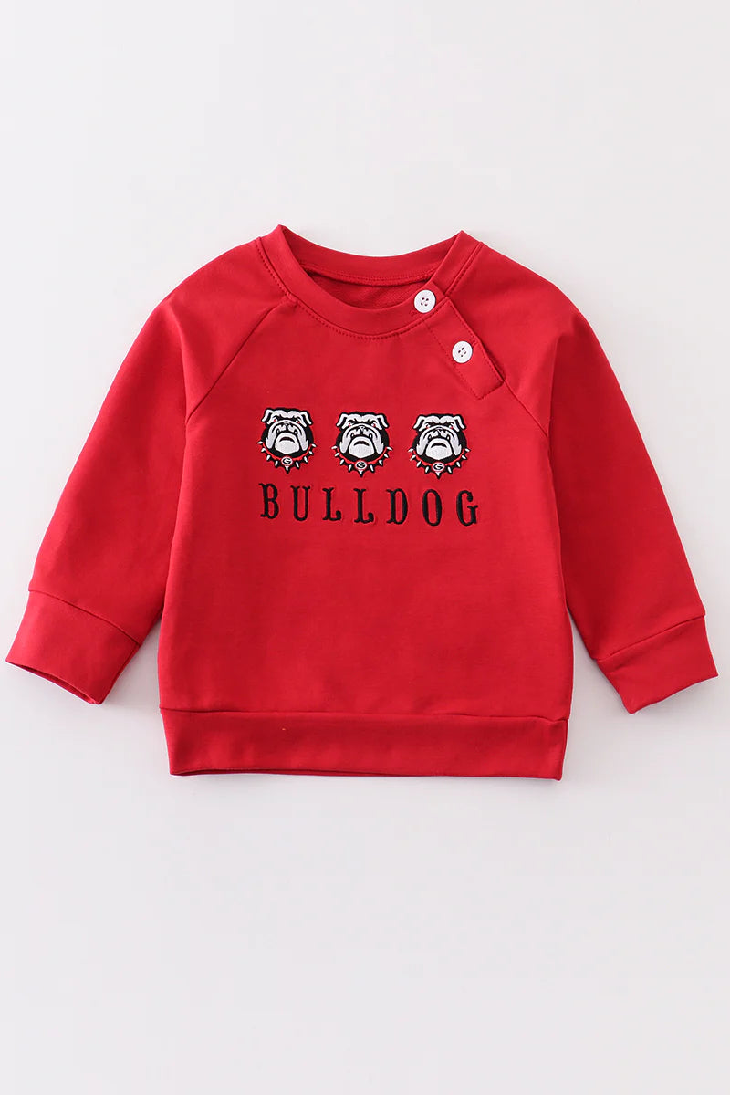 Bulldog Embroidery Boy Sweatshirt