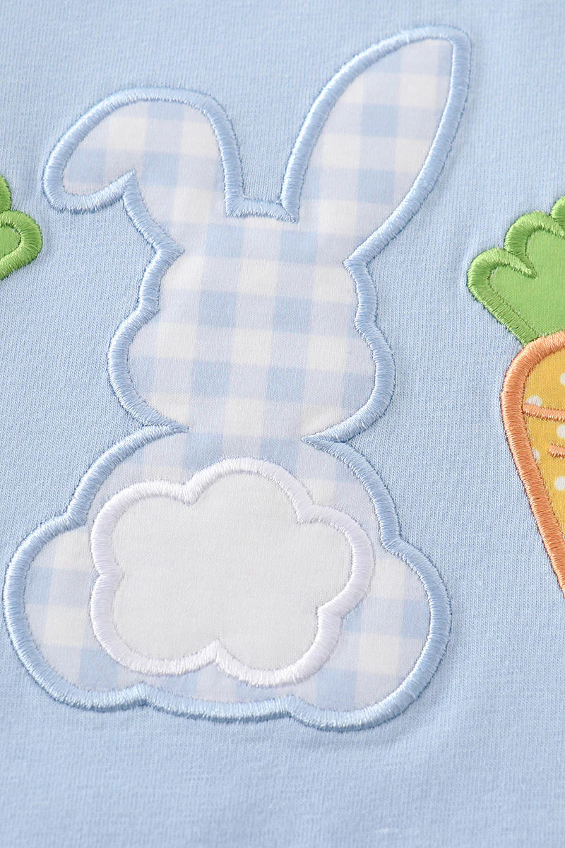 Blue Rabbit Carrot Applique Boy Top