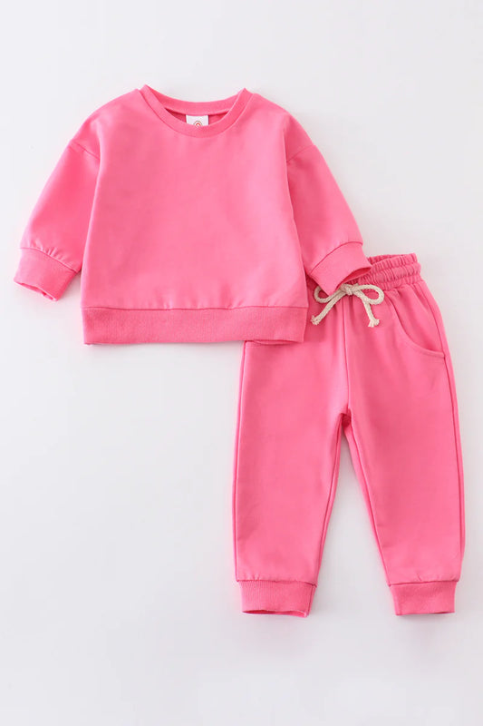 Pink Sweatshirt & Pants Set