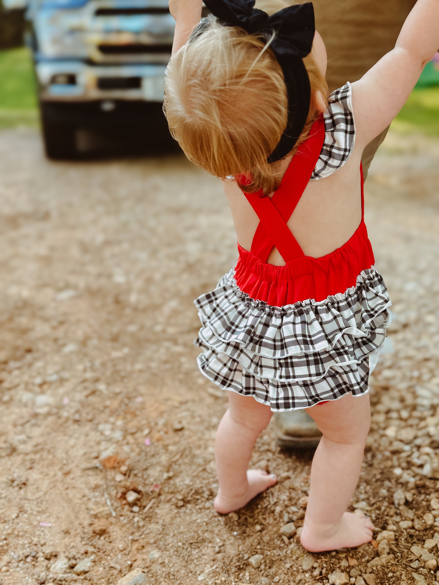 Plaid Go Dawgs Ruffle Bubble