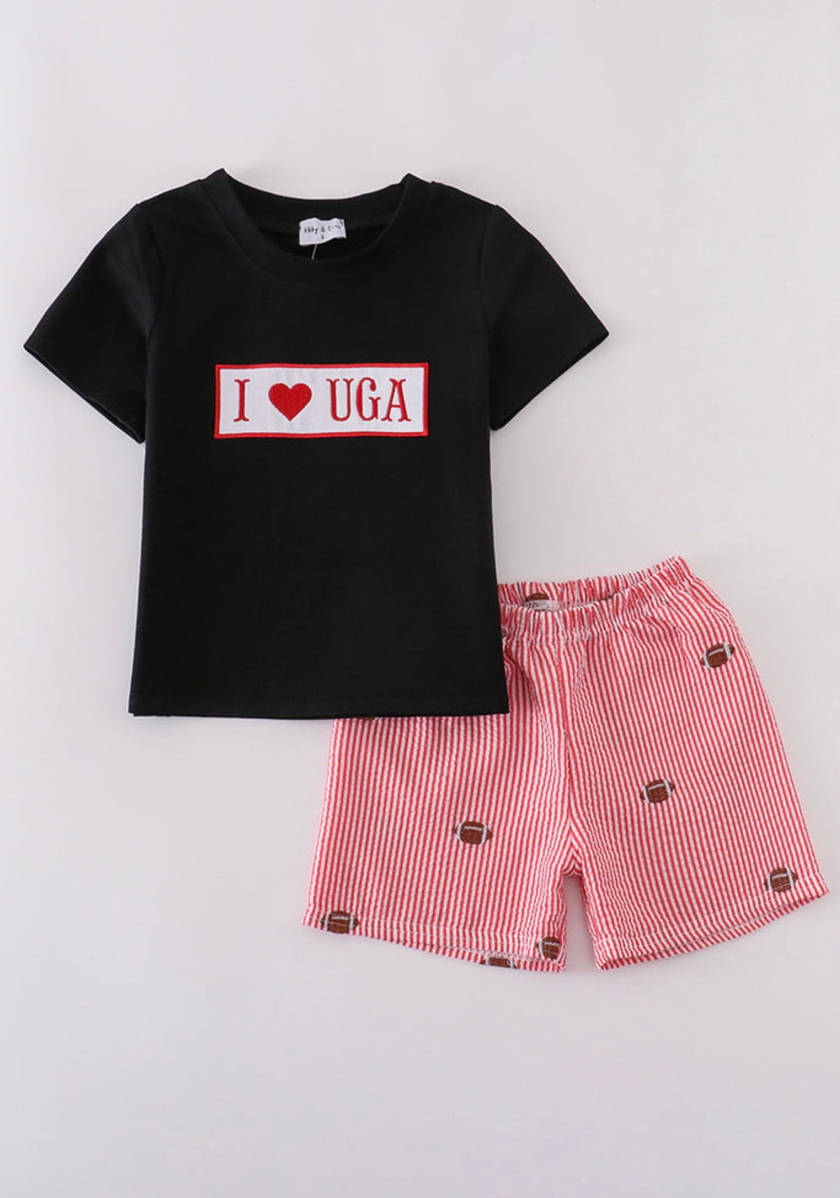 UGA Embroidered Boys Short Set