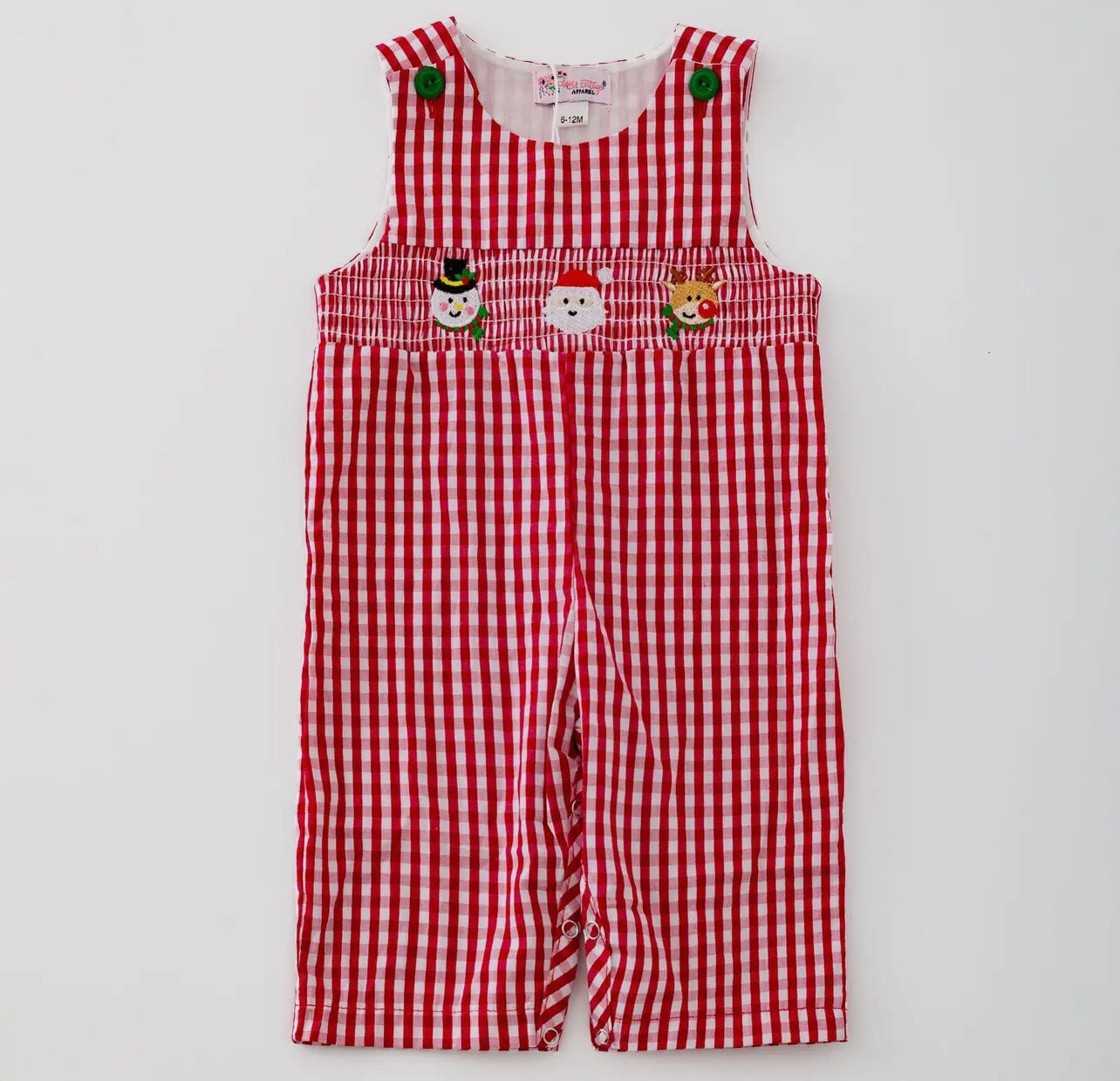 Red Gingham Smocked Christmas JonJon