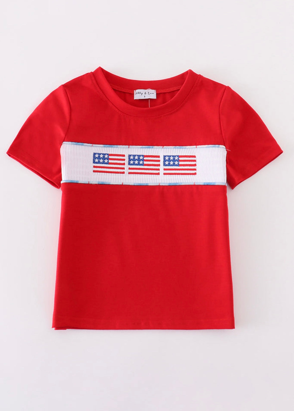 Flag Embroidery Smocked Shirt