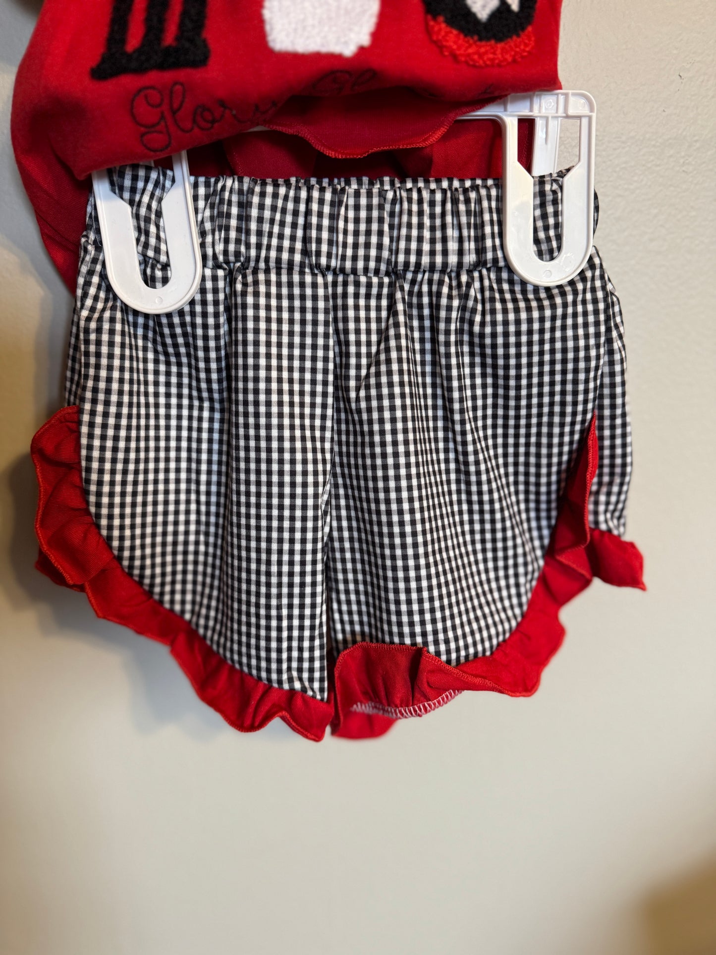 Glory Glory to Old Georgia Girls Ruffle Shorts set