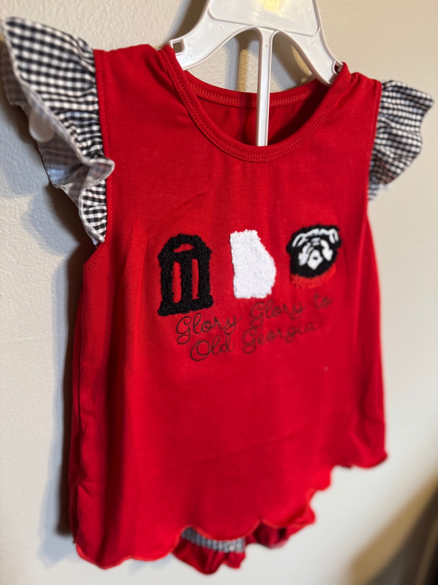 Glory Glory to Old Georgia Girls Ruffle Shorts set