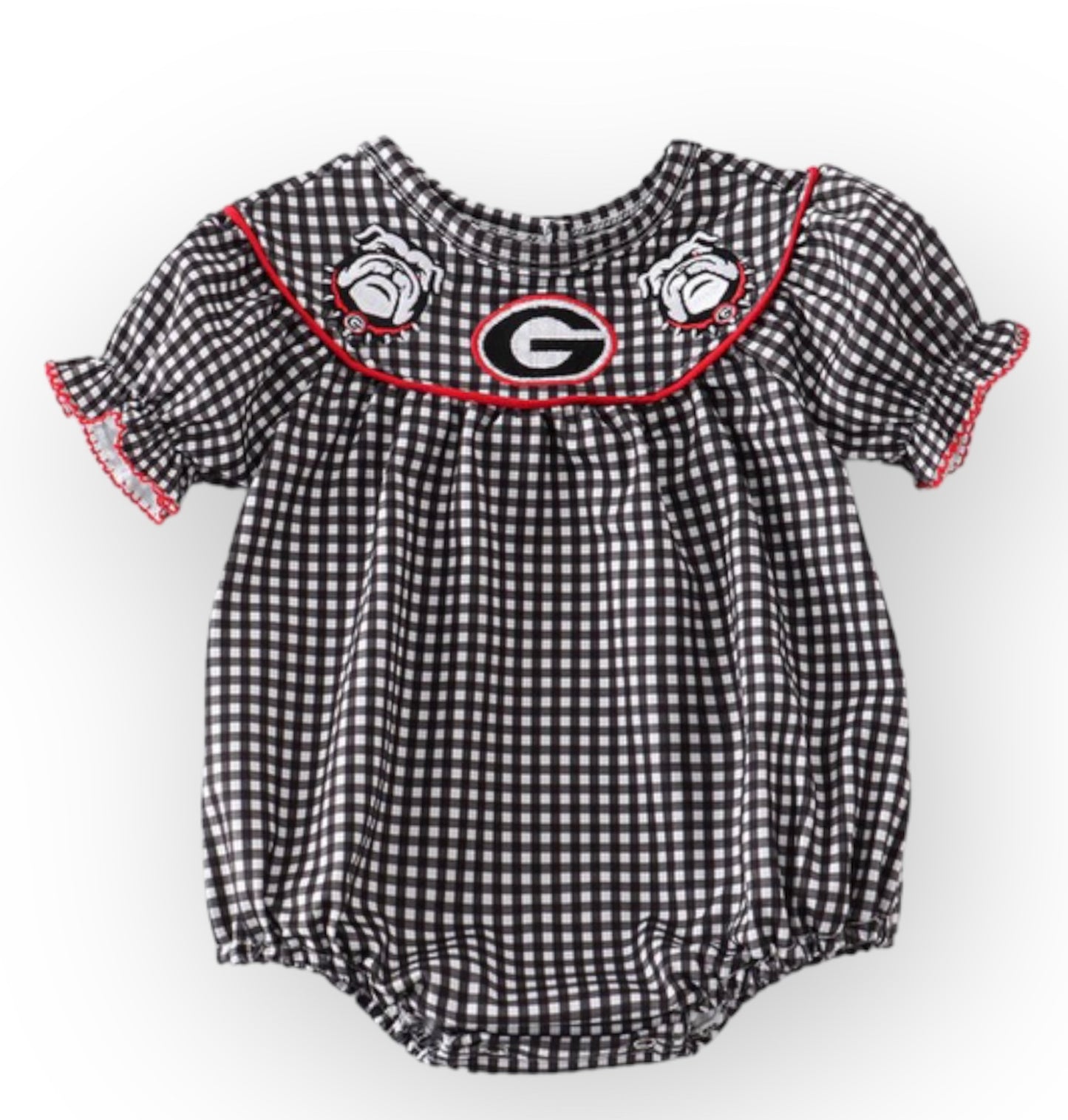 Black Georgia Plaid Embroidered Bubble