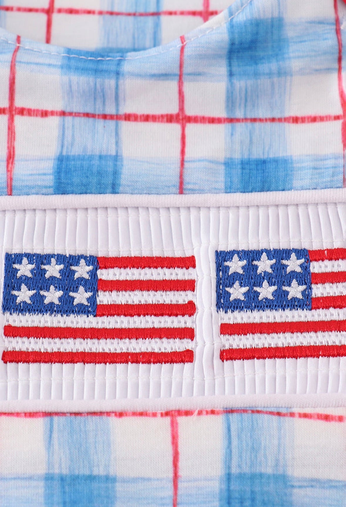 Flag Embroidery Smocked Jon Jon