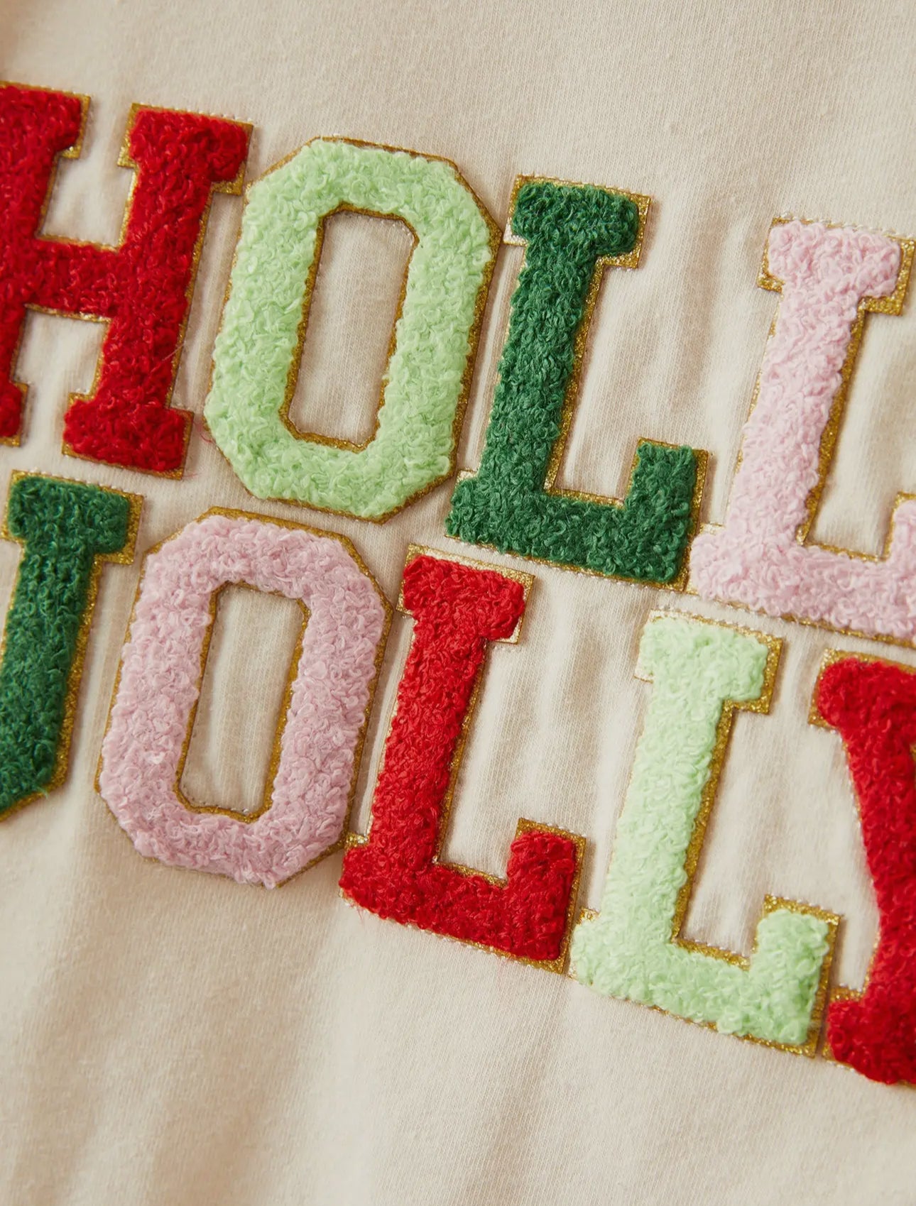 Holly Jolly Applique Bell-Bottom Pants Outfit Set