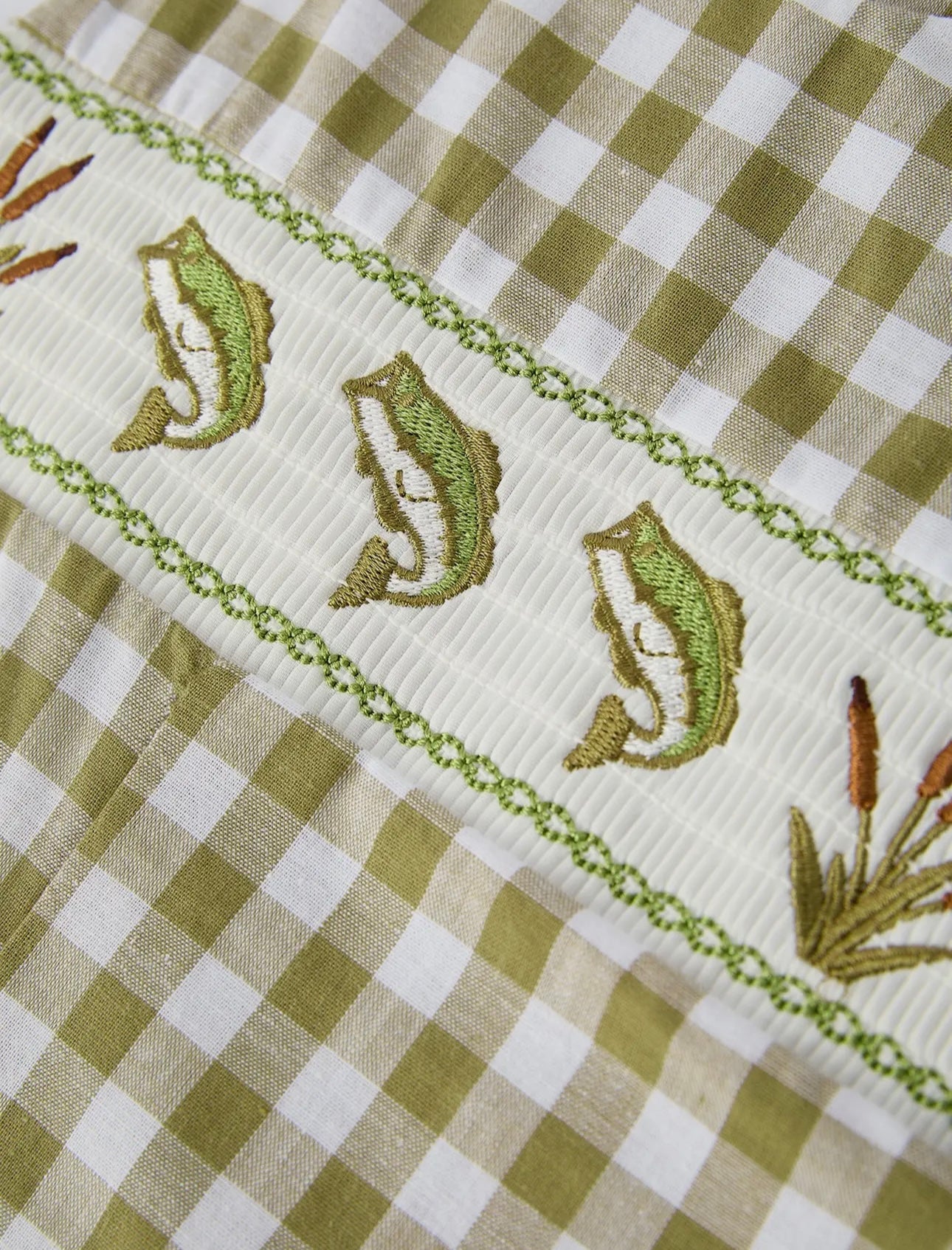 Riverbank Fish Smocked Romper