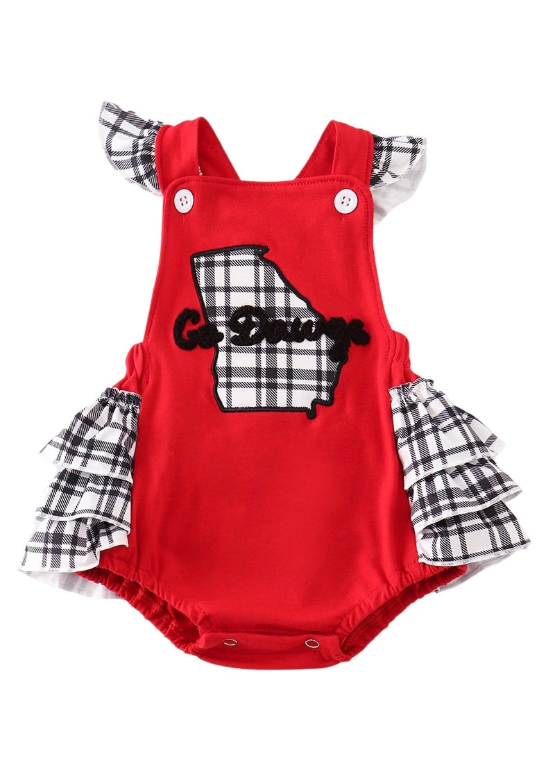 Plaid Go Dawgs Ruffle Bubble