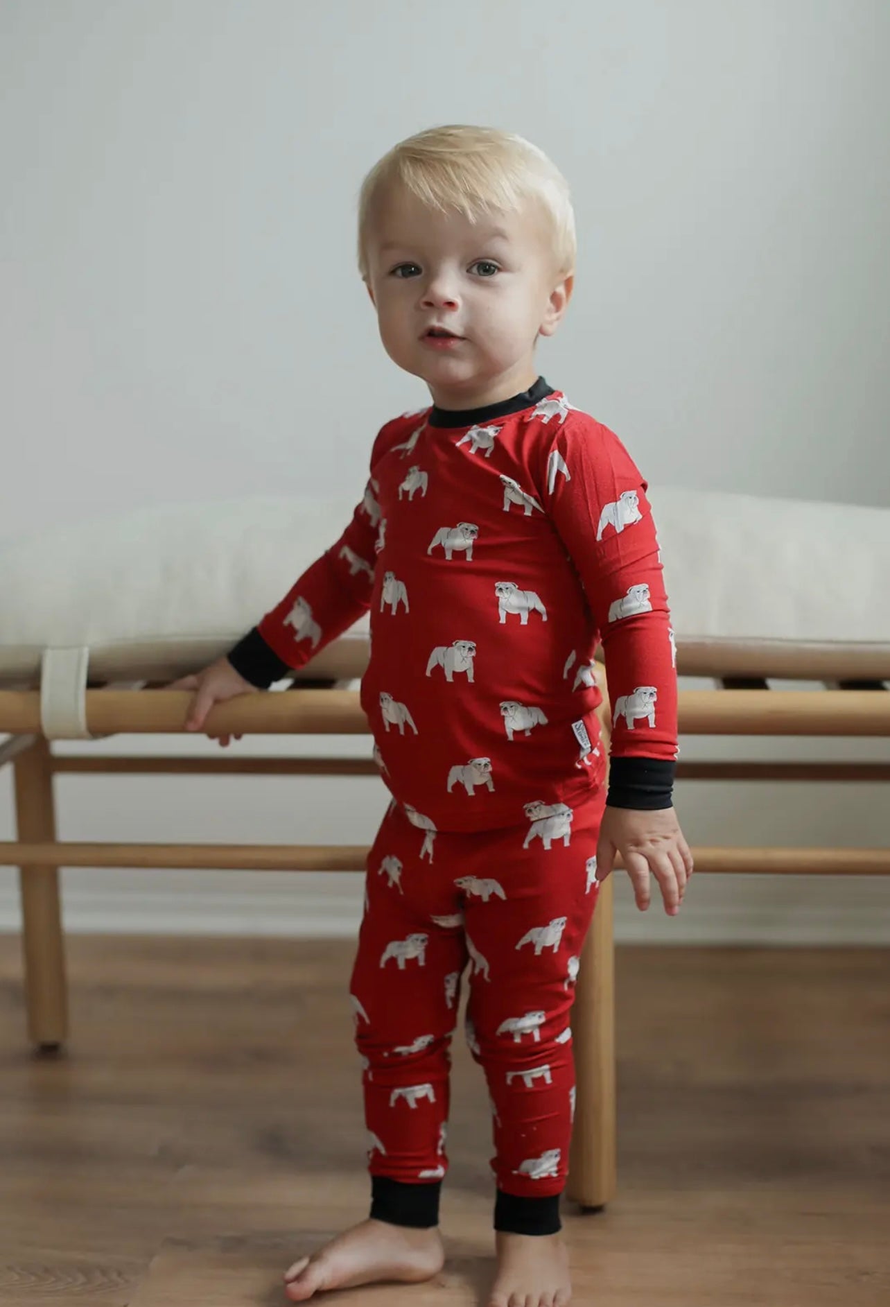 Red Bulldog 2 Piece Bamboo Pajama Set