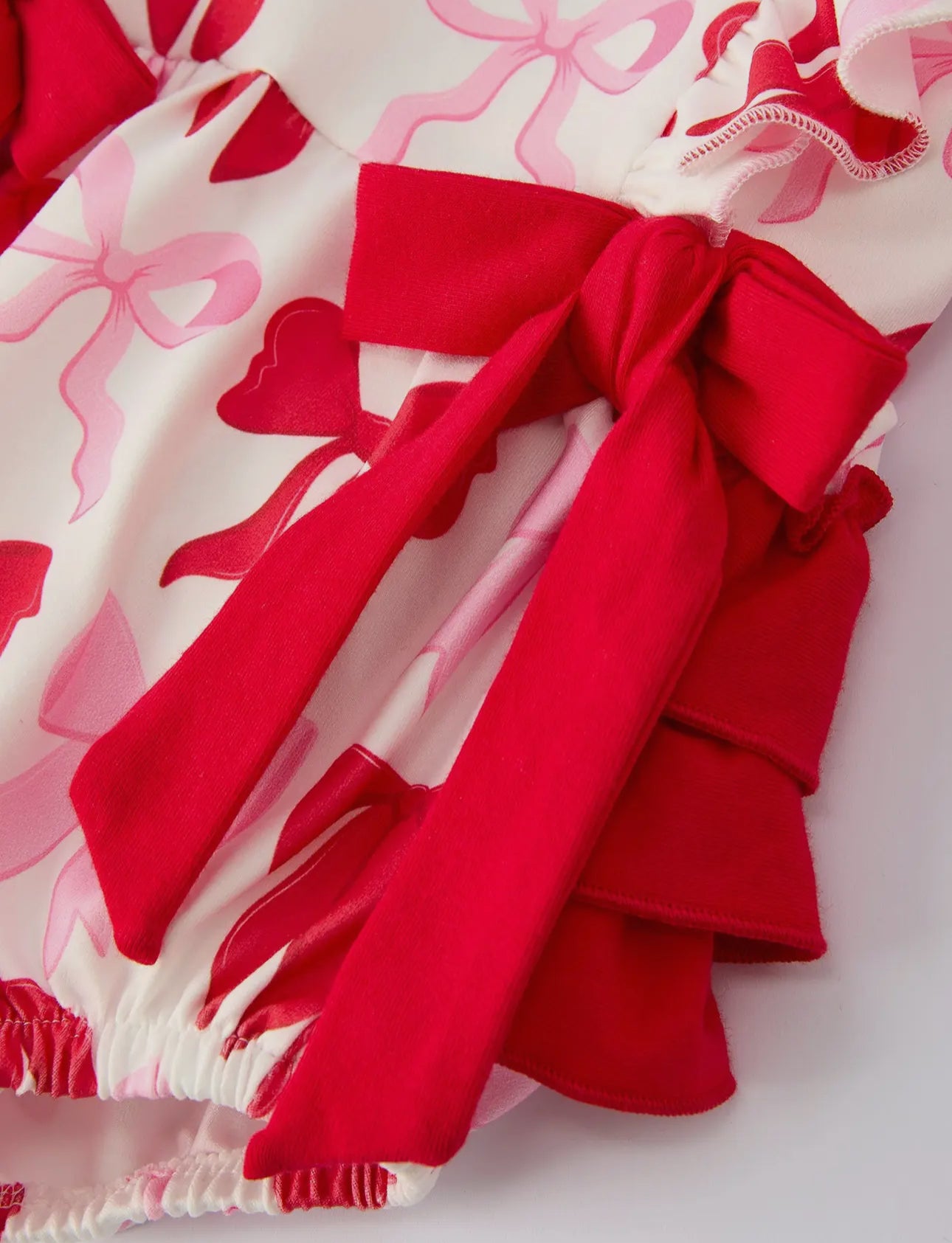 Pretty in Bows & Ruffles Long Sleeve Bubble