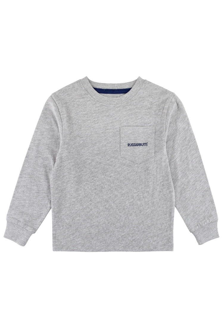 Heather Gray Long Sleeve Signature Pocket Tee