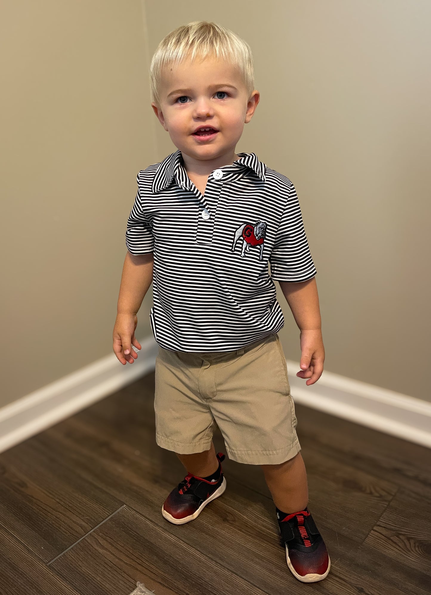 UGA Bulldog Short Sleeve Button up Polo