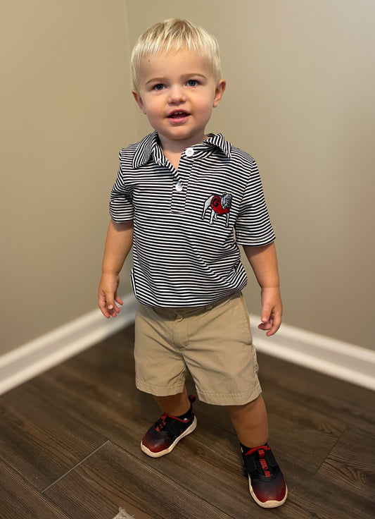 UGA Bulldog Short Sleeve Button up Polo