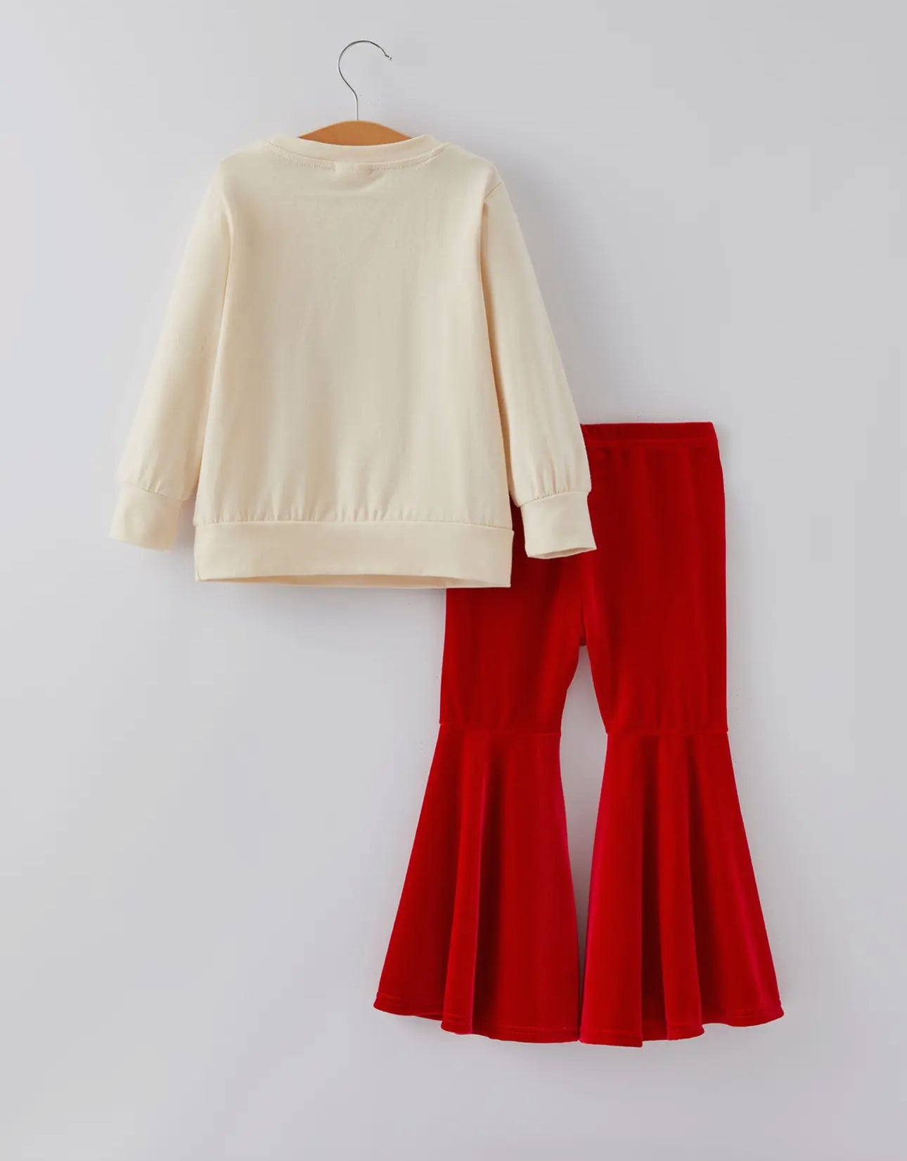 Holly Jolly Applique Bell-Bottom Pants Outfit Set