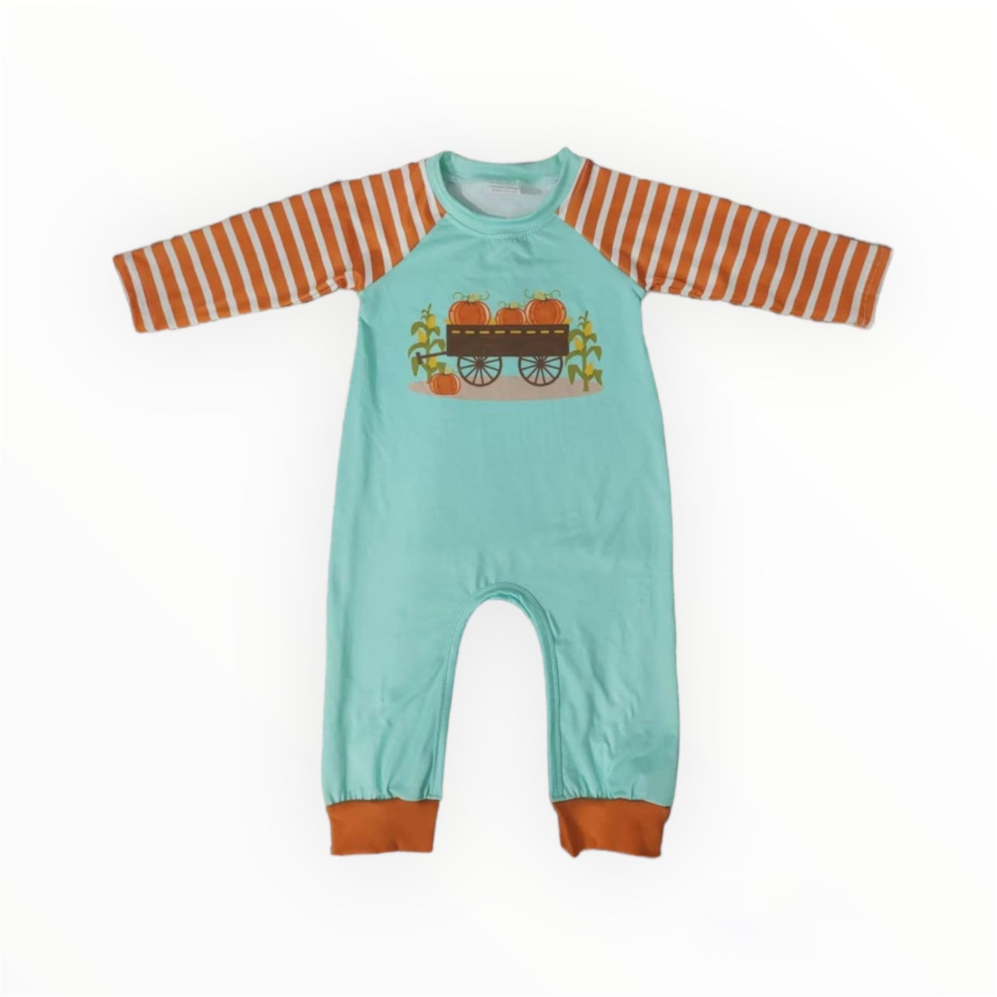 Pumpkin Wagon Boy Romper