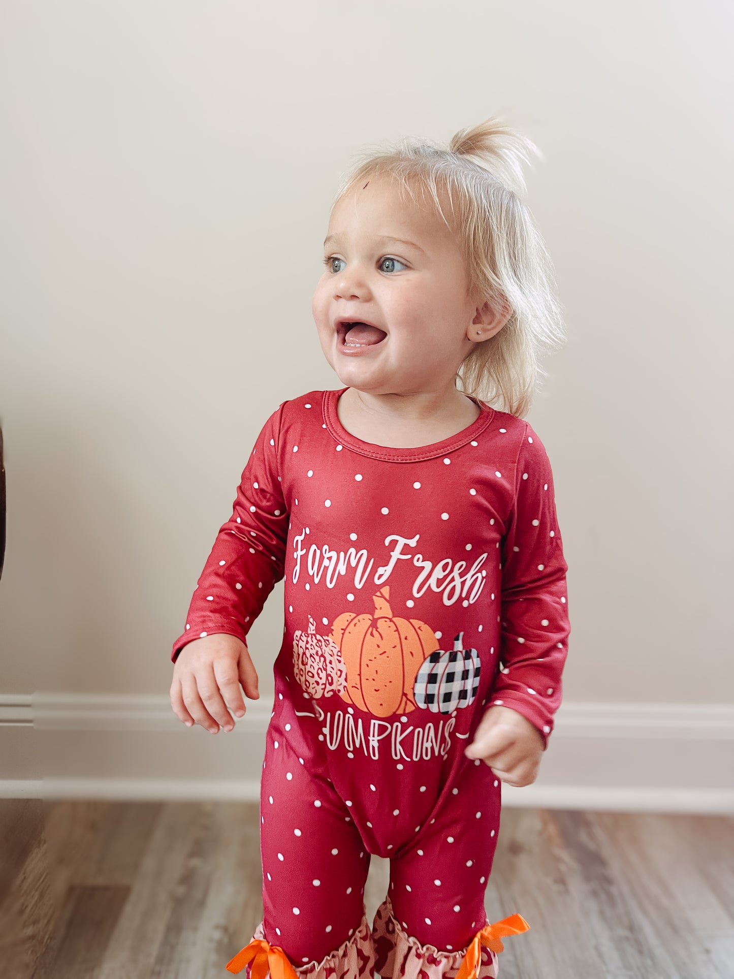 Farm Fresh Pumpkins Girls Romper