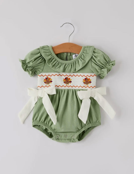 Turkey Day Blessings Smocked Bubble