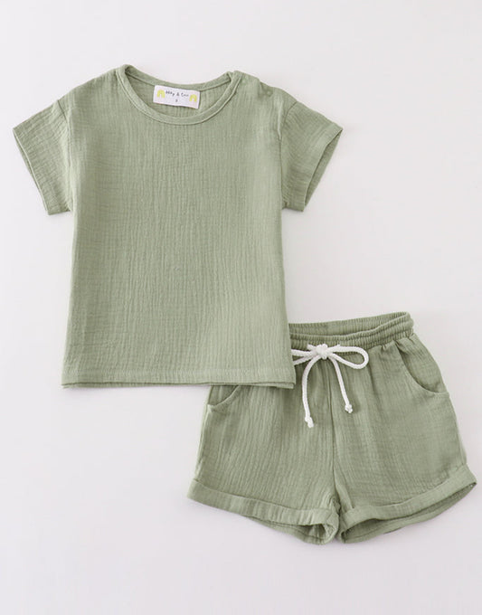 Sage Muslin Short Set