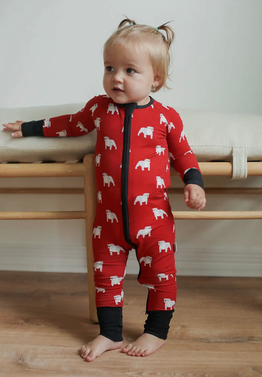 Red Bulldog Double Zipper Bamboo Sleeper