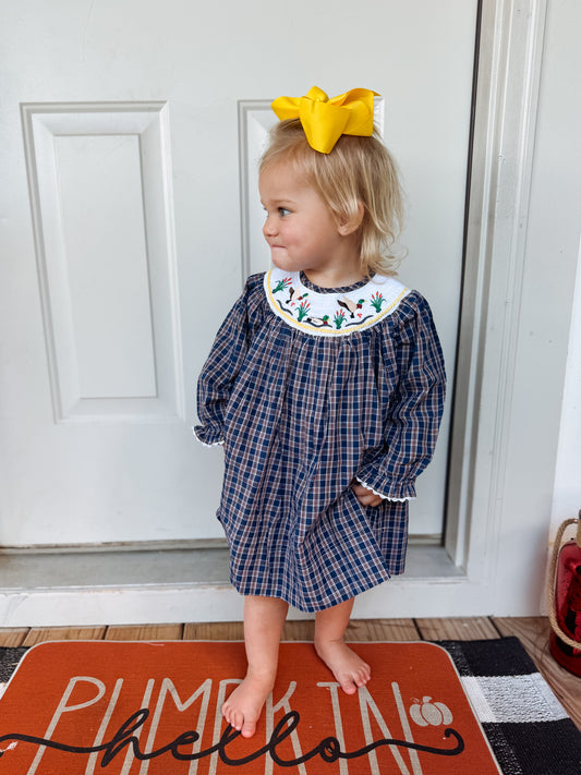 Mallard Plaid Smocked Bishop Dress