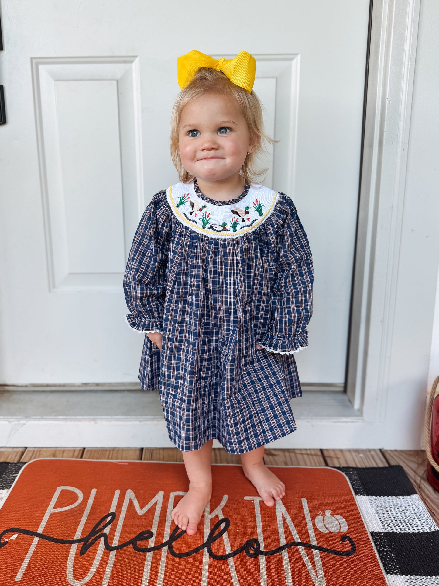 Mallard Plaid Smocked Bishop Dress