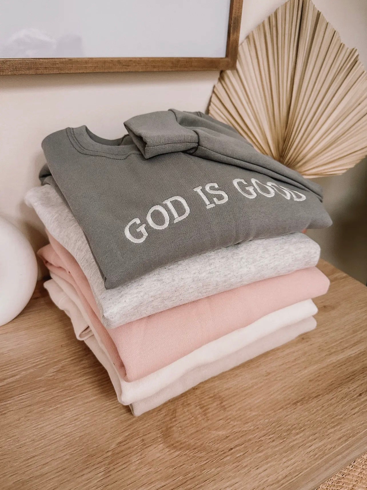 God is Good Sweatshirt Rock Color