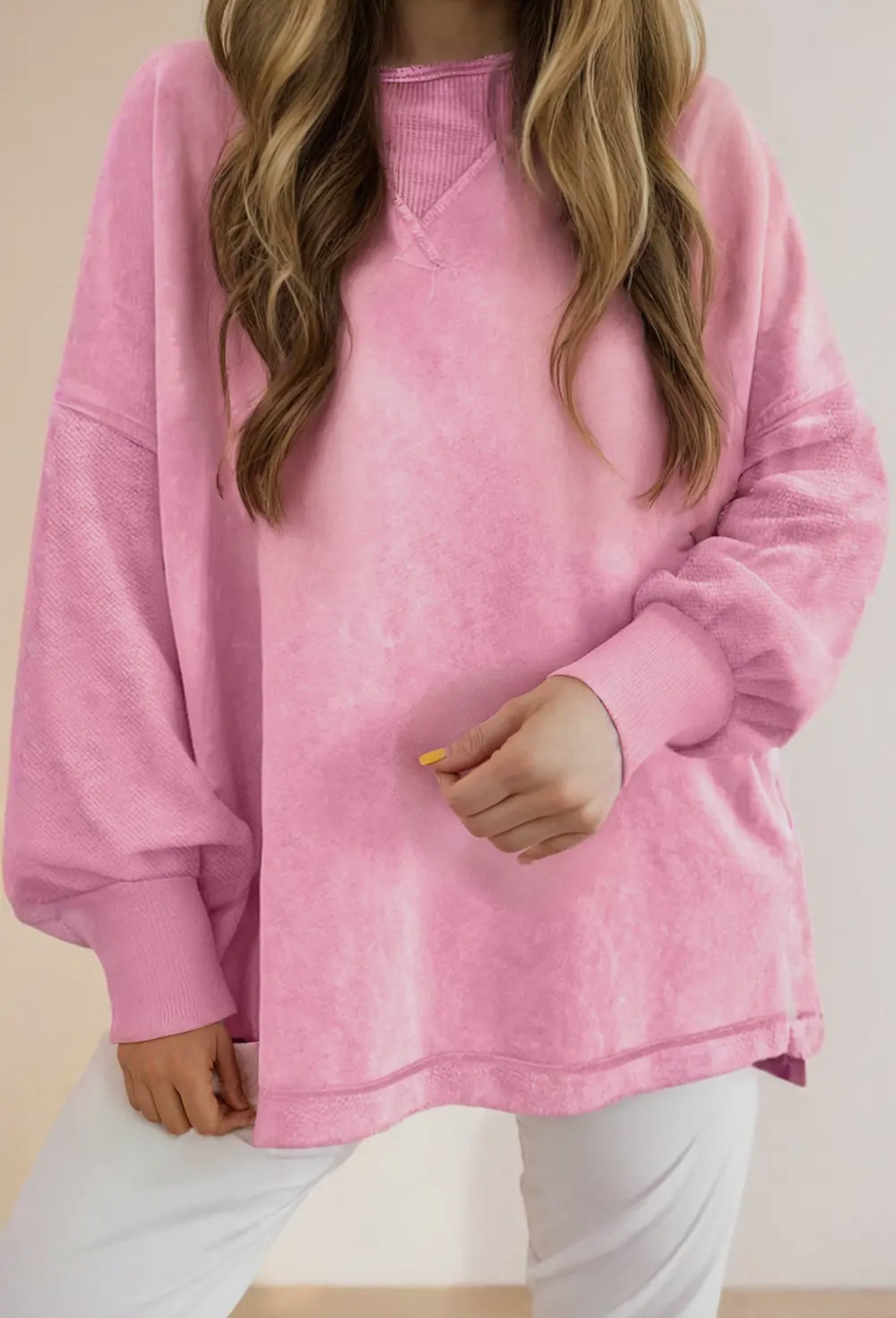 Mineral Wash Pink Sweatshirt