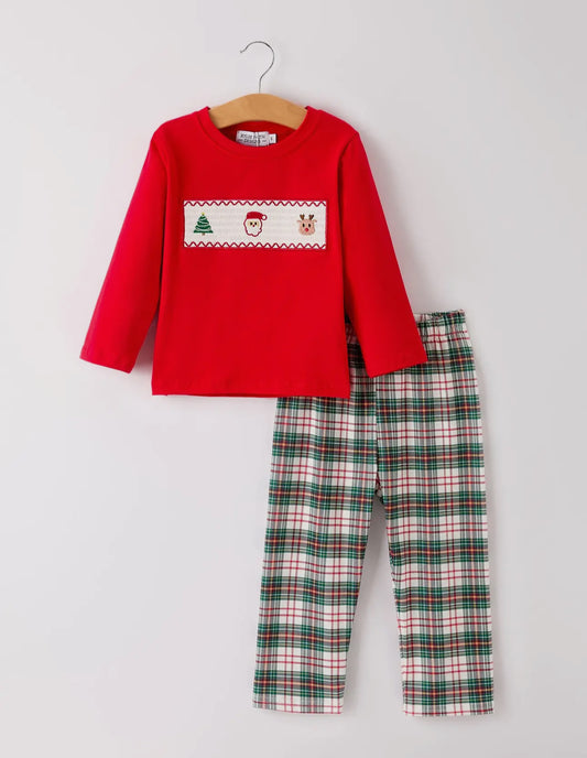 Plaid Festive Friends Christmas Pants Set