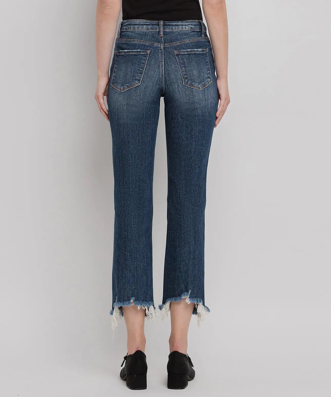 High Rise Crop Straight Jeans Vervet