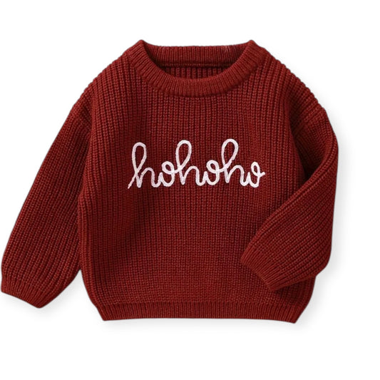 Festive Vibes Knit Sweater Maroon