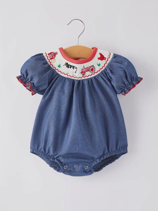 ** PRE ORDER** Blue Farm Smocking Embroidery Bubble