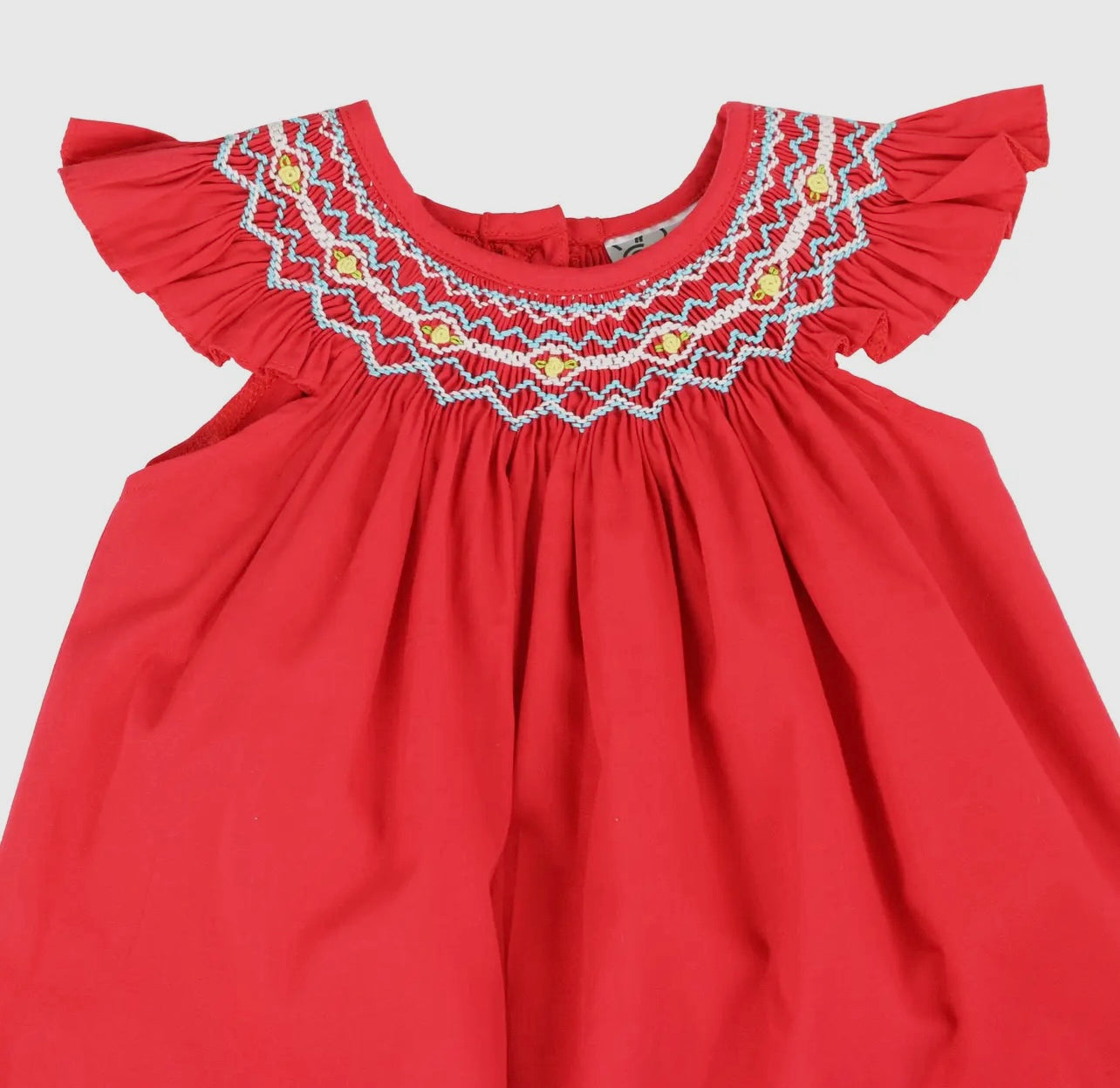 Rich Red Bishop Hand Smocking Dress