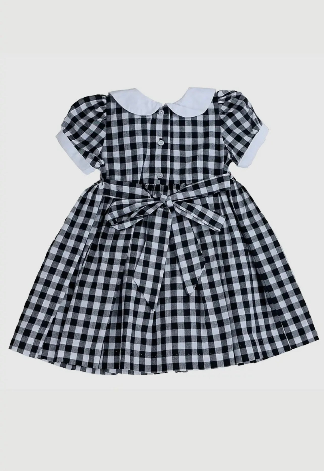 Black & White Checker Hand Smocking Dress