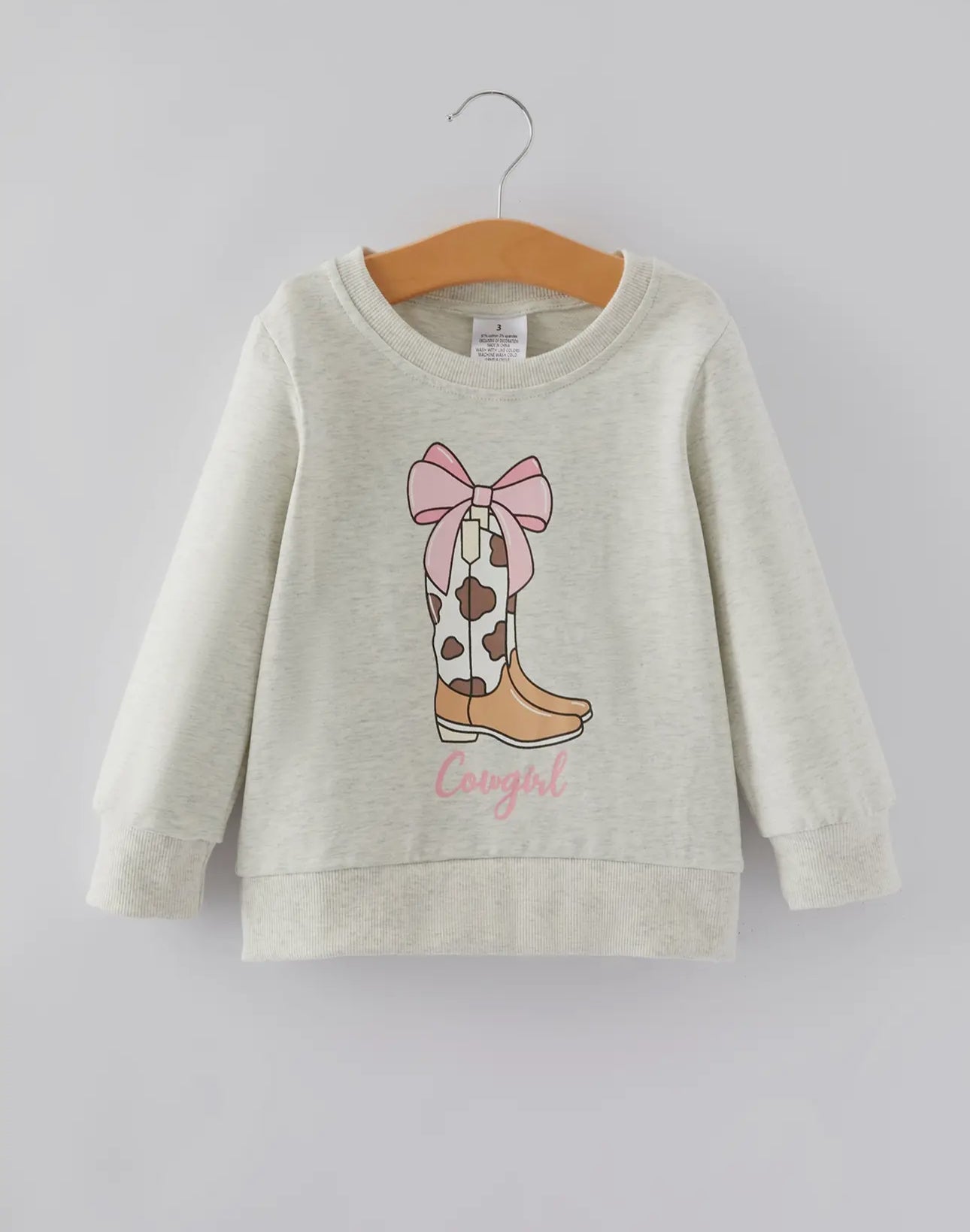 ** PRE ORDER** Cowgirl Pink Bow Sweatshirt