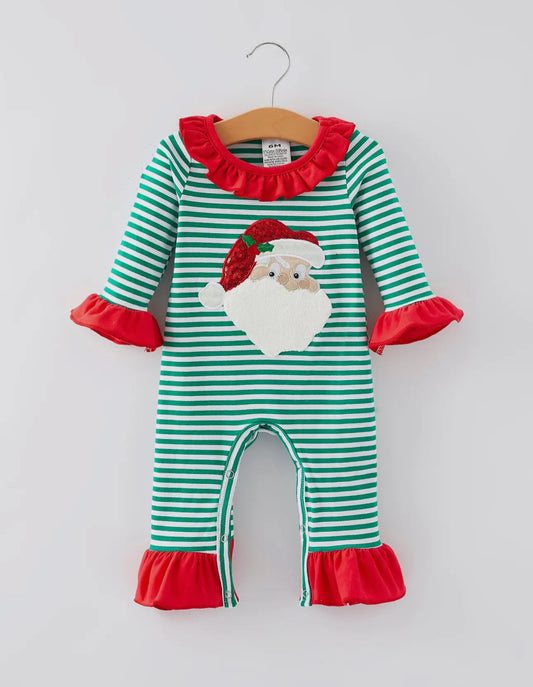 ** PRE ORDER** Christmas Applique Smocking Girl Romper