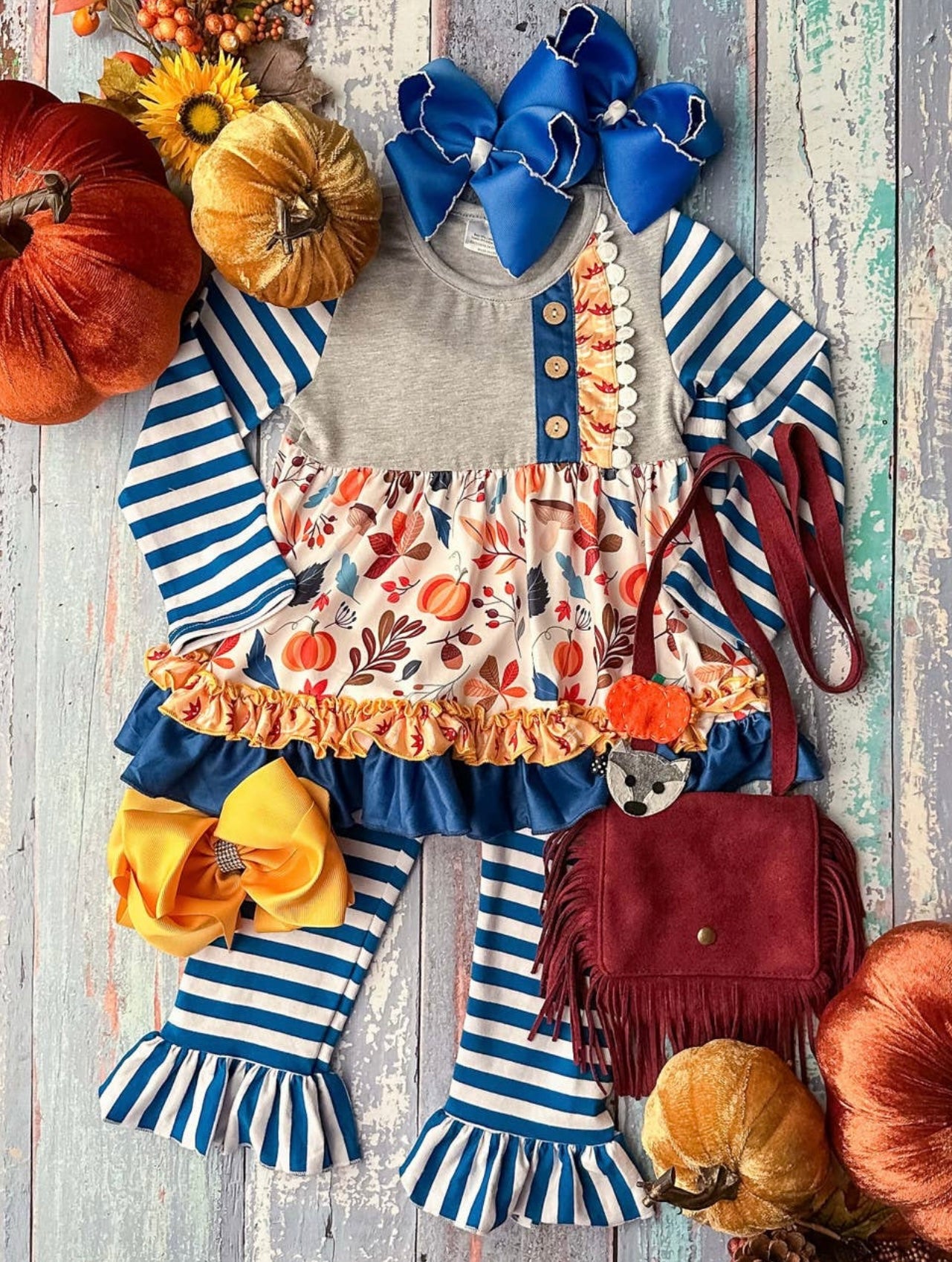 Pumpkins & Falling Leaves Tunic/Leggings Set