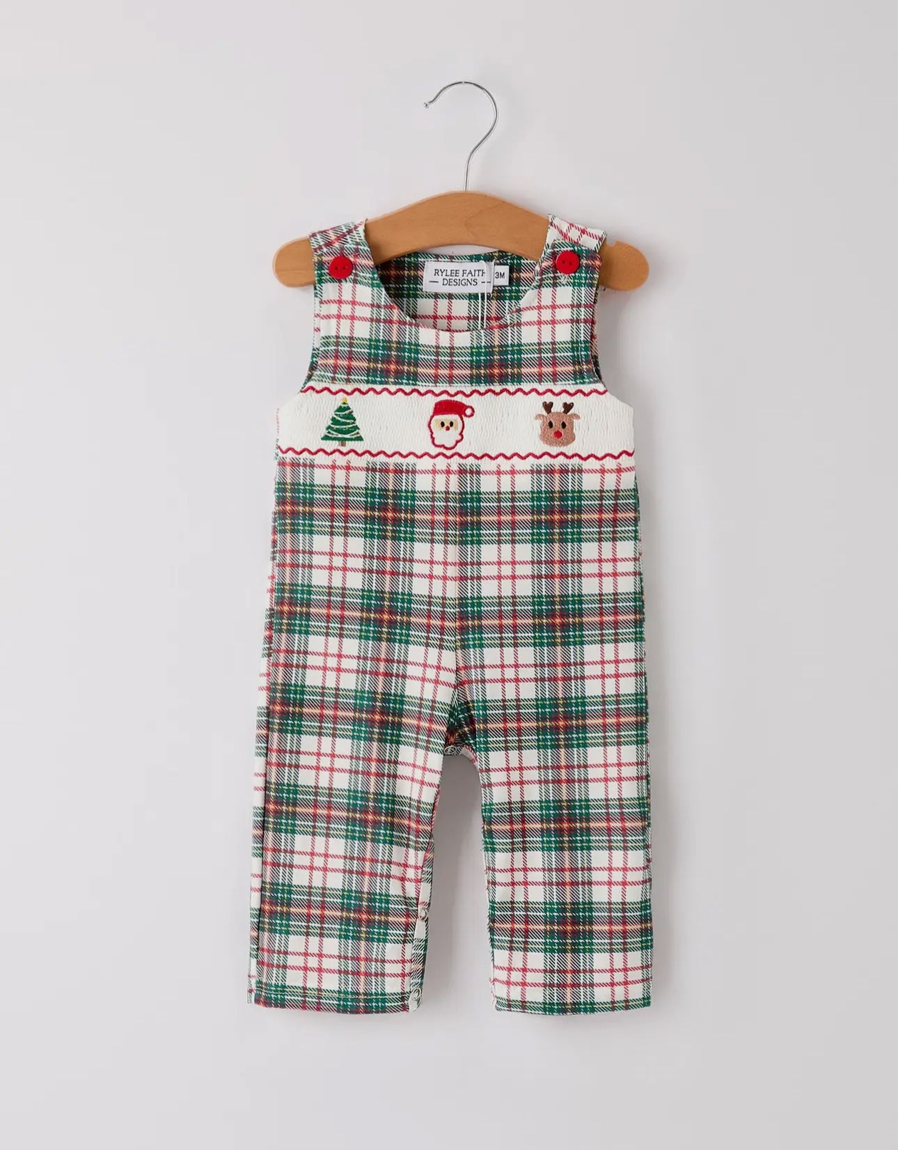 Plaid Festive Friends Christmas Smocked JonJon